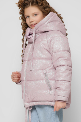 Короткая зимняя куртка с люрексом цвет розовый 36913, Цвет: Розовый, Размер: 122, изображение 5