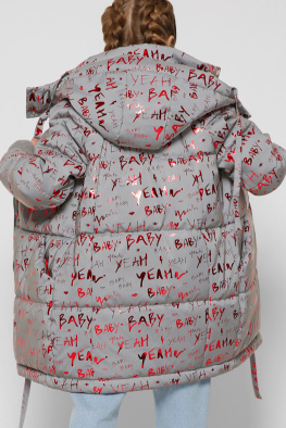 Детская светоотражающая куртка с надписями цвет красный 36979, Цвет: Красный, Размер: 116, изображение 3