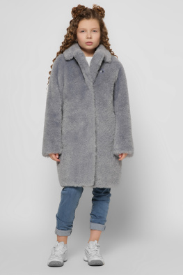 Модная шубка для девочек цвет джинс 36916, Цвет: Джинс, Размер: 110, изображение 2