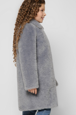 Модная шубка для девочек цвет джинс 36916, Цвет: Джинс, Размер: 110, изображение 3