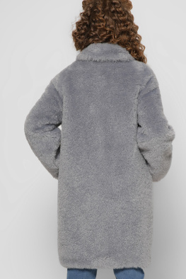 Модная шубка для девочек цвет джинс 36916, Цвет: Джинс, Размер: 110, изображение 4