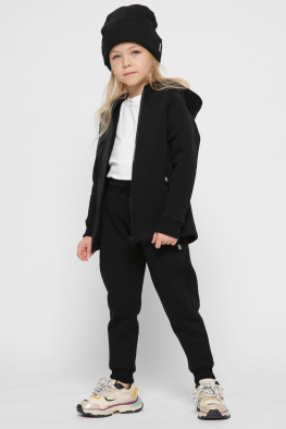 Детская черная спортивная кофта на молнии 38382, Цвет: Черный, Размер: 86, изображение 2