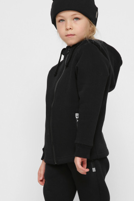 Детская черная спортивная кофта на молнии 38382, Цвет: Черный, Размер: 86, изображение 4