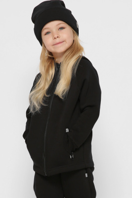 Детская черная спортивная кофта на молнии 38382, Цвет: Черный, Размер: 86, изображение 5