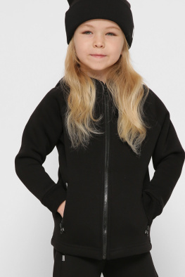 Детская черная спортивная кофта на молнии 38382, Цвет: Черный, Размер: 86, изображение 6