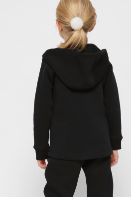 Детская черная спортивная кофта на молнии 38382, Цвет: Черный, Размер: 86, изображение 7