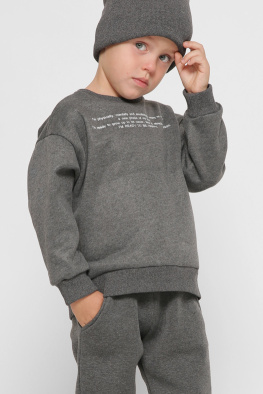 Дитячий світшот з написом колір графіт 38457, Колір: Графіт, Розмір: 80, зображення 2