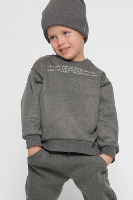 Дитячий світшот з написом колір графіт 38457, Колір: Графіт, Розмір: 80, зображення 4