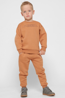 Дитячий світшот з написом колір пісок 38458, Колір: Кемел, Розмір: 86, зображення 2