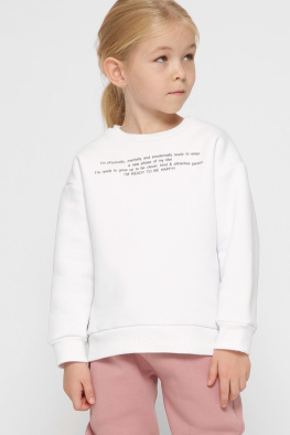 Детский свитшот с надписью цвет белый 38459, Цвет: Белый, Размер: 86, изображение 2