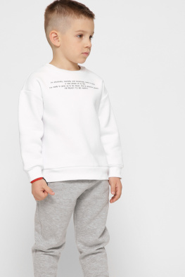 Детский свитшот с надписью цвет белый 38459, Цвет: Белый, Размер: 86, изображение 5