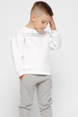 Детский свитшот с надписью цвет белый 38459, Цвет: Белый, Размер: 86, изображение 6
