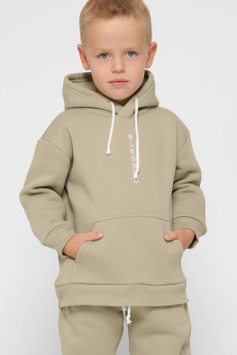 Дитяче худі з капюшоном колір оливка 38463, Колір: Хакі, Розмір: 98, зображення 2