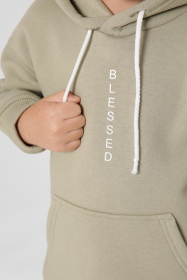 Дитяче худі з капюшоном колір оливка 38463, Колір: Хакі, Розмір: 98, зображення 7