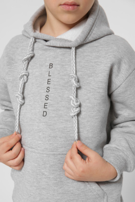 Дитяче худі з капюшоном колір сірий 38465, Колір: Сірий, Розмір: 92, зображення 5