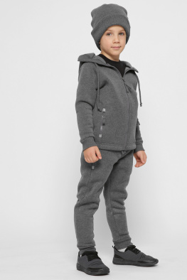 Дитяча спортивна кофта на блискавці колір графіт 38468, Колір: Графіт, Розмір: 86, зображення 4