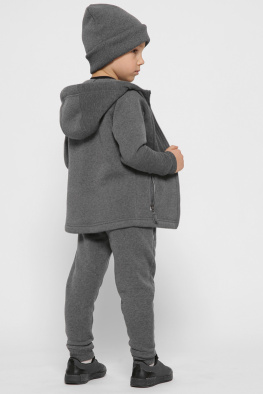 Дитяча спортивна кофта на блискавці колір графіт 38468, Колір: Графіт, Розмір: 86, зображення 5