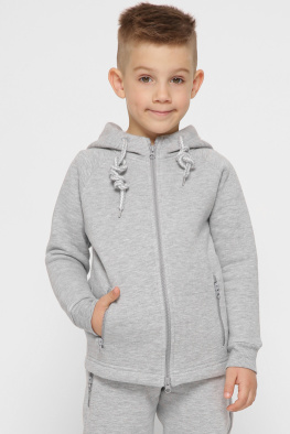 Дитяча спортивна кофта на блискавці колір сірий 38469, Колір: Сірий, Розмір: 98, зображення 2