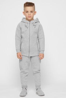 Дитяча спортивна кофта на блискавці колір сірий 38469, Колір: Сірий, Розмір: 98, зображення 3