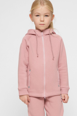 Дитяча спортивна кофта на блискавці колір пудра 38470, Колір: Пудровий, Розмір: 92, зображення 2