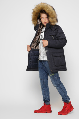 Зимняя синяя куртка для мальчика 36922, Цвет: Синий, Размер: 110, изображение 3