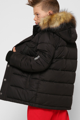 Стильна зимова чорна куртка для хлопчика 36925, Колір: Чорний, Розмір: 110, зображення 5