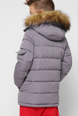 Стильна зимова сіра куртка для хлопчика 36927, Колір: Сірий, Розмір: 110, зображення 6