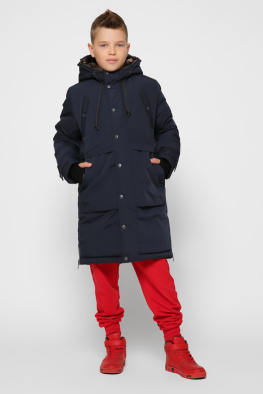 Дитяча зимова куртка з блискавками колір синій 36930, Колір: Синій, Розмір: 110
