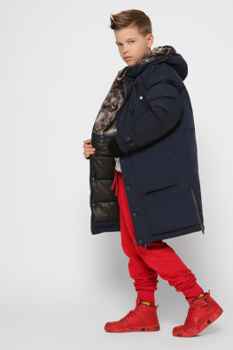 Детская зимняя куртка с молниями цвет синий 36930, Цвет: Синий, Размер: 110, изображение 3