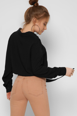 Женская блузка на резинке цвет черный 36855, Цвет: Черный, Размер: M, изображение 2