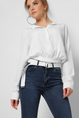 Женская блузка на резинке цвет белый 36856, Цвет: Белый, Размер: M