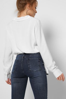 Жіноча блуза на резинці колір білий 36856, Колір: Білий, Розмір: L, зображення 3