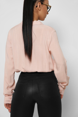 Жіноча блуза на резинці колір пудра 36857, Колір: Пудровий, Розмір: L, зображення 3