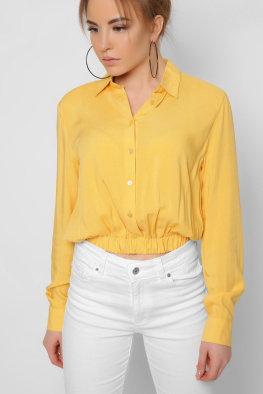 Женская блузка на резинке желтый цвет 36858, Цвет: Жёлтый, Размер: L