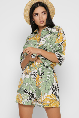 Костюм с рубашкой и шортами цвет зеленый 48813, Цвет: Зеленый, Размер: XS, изображение 2