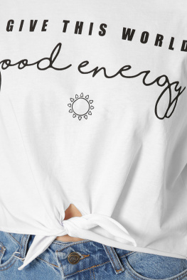 Коротка жіноча футболка Standart на зав'язках колір білий 57865, Колір: Білий, Розмір: L, зображення 3