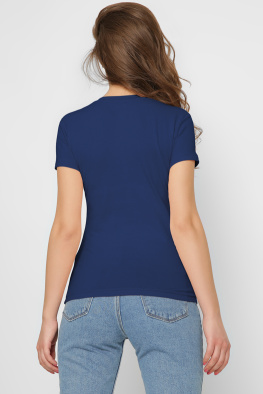 Футболка жіноча базова Standart CRC FS-201-35 57833, Колір: Джинс, Розмір: XS, зображення 3