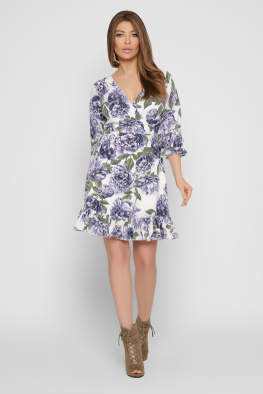 Романтична синя сукня з рюшами 37021, Колір: Синій, Розмір: XS, зображення 2