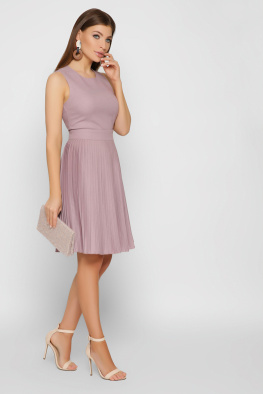 Лляна рожева сукня пліссе 37092, Колір: Світло-рожевий, Розмір: XS, зображення 2