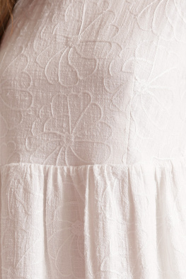 Хлопковое платье с цветочной вышивкой 48837, Цвет: Молочний, Размер: L, изображение 5