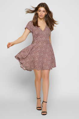 Легка сукня в квіточку колір капучино 36843, Колір: Капучино, Розмір: XS, зображення 2