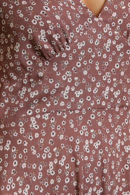 Легка сукня в квіточку колір капучино 36843, Колір: Капучино, Розмір: XS, зображення 6