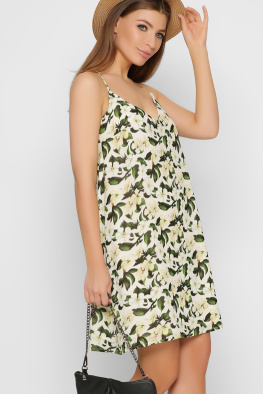 Модна сукня з яскравим принтом у вигляді квітів 35779, Колір: Жовтий, Розмір: XS, зображення 3