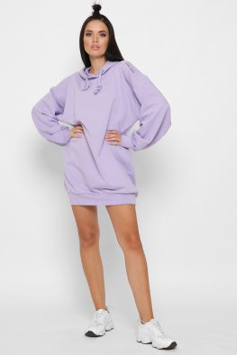 Спортивна бузкова сукня худі 38121, Колір: Лавандовий, Розмір: XS, зображення 3