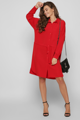 Червона витончена сукня на кулісі 37401, Колір: Червоний, Розмір: XS