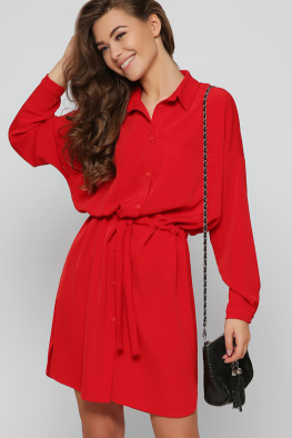 Червона витончена сукня на кулісі 37401, Колір: Червоний, Розмір: XS, зображення 2