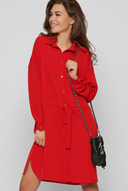 Червона витончена сукня на кулісі 37401, Колір: Червоний, Розмір: XS, зображення 3