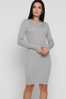 Трикотажна сіра сукня 38707, Колір: Сірий, Розмір: ONE SIZE, зображення 2