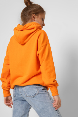 Модное женское худи с принтом цвет оранжевый 36873, Цвет: Оранжевый, Размер: XS, изображение 4