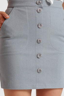 Юбка женская джинсовая мини Carica UB-3260-11 58108, Цвет: Голубой, Размер: L, изображение 9